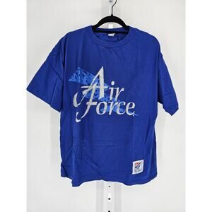 Vtg 1990s United States Air Force Mens Sz XL Short Sleeve T Shirt Blue Silver
